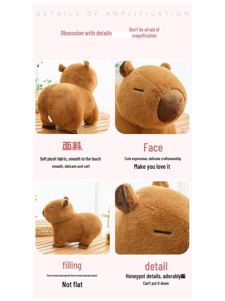 Cute Plush Capybara Doll & Pillow - Lying Version Birthday Gift