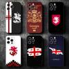 Мягкий чехол для телефона с флагом-паспортом Грузии для iPhone 16 16E 17 Air 15 Pro Max 14 Plus 13 Mini 11 12 7 Черный чехол Задняя крышка
