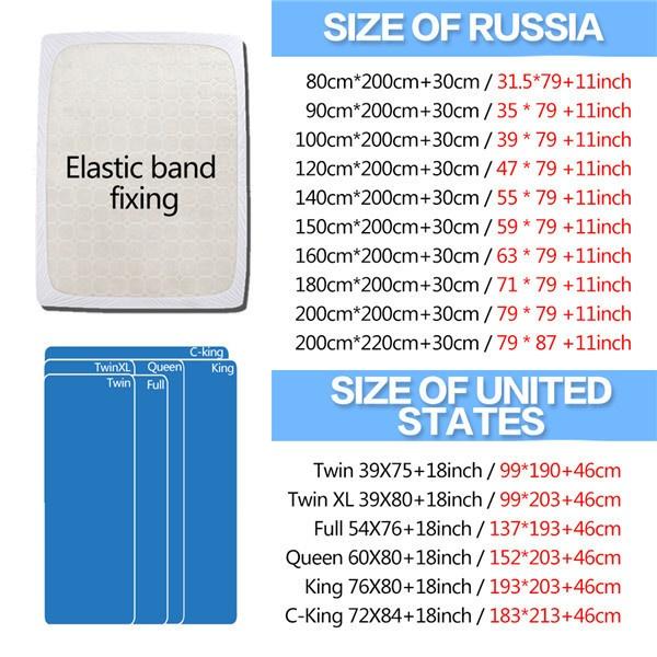Новый однотонный наматрасник для кровати, 99% водонепроницаемый защитный чехол для матраса, простыня, разделенное водяным постельным бельем, с эластичным мульти-размером
