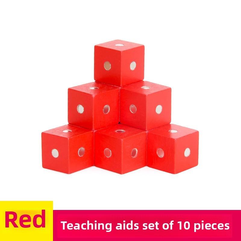 Math Learning Magnetic Cube Toy Made Of Eco-friendly Wood For Classroom Use