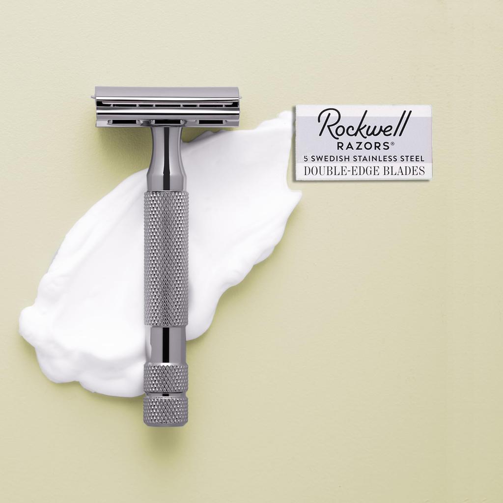 Бритвы Rockwell Razors 2C, запатентованный держатель для двух лезвий, 2 уровня, регулируемое одно лезвие, роскошное бритье, прочное, для начинающих, для чувствительной кожи, в комплекте 5 шт.
