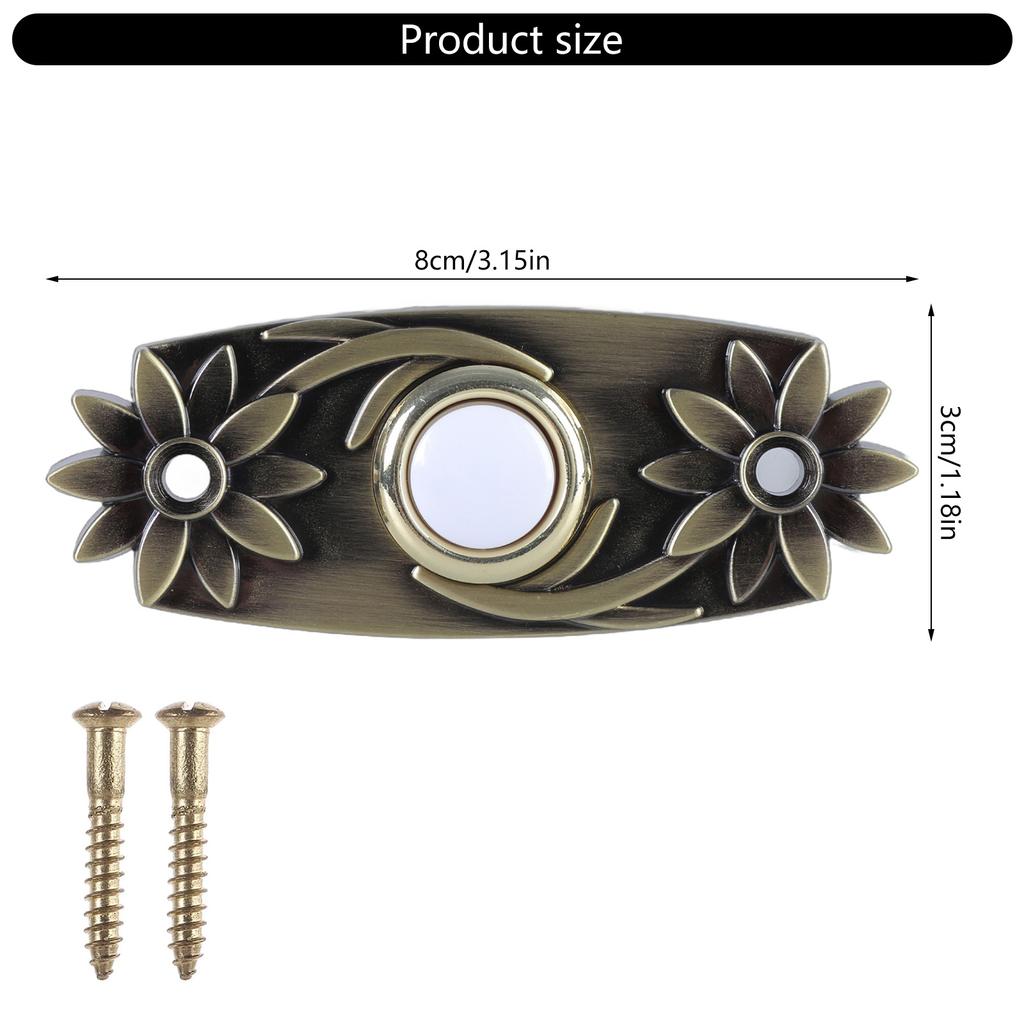 LED Lighted Door Bells Button Brass Hard Wiring Press Button Doorbell Push Button Wall Mounted Doorbell Switches