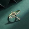 Креативное желтое змеевидное кольцо, серебро 925 пробы, женское кольцо, модное кольцо со змеей, вечерние ювелирные изделия, ювелирные изделия из стерлингового серебра, подарок на годовщину