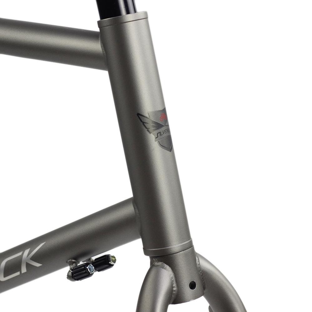 SILVEROCK STEAM Bicycle Chrome Frame Carbon Fork 20in 451 406 for Adults Disc Caliper U Brake Urban Motorbike Frame 1 1/8