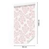 Wallpaper Flowers White and Coral, Subtle Detail for Living Room and Bedroom 50x1000