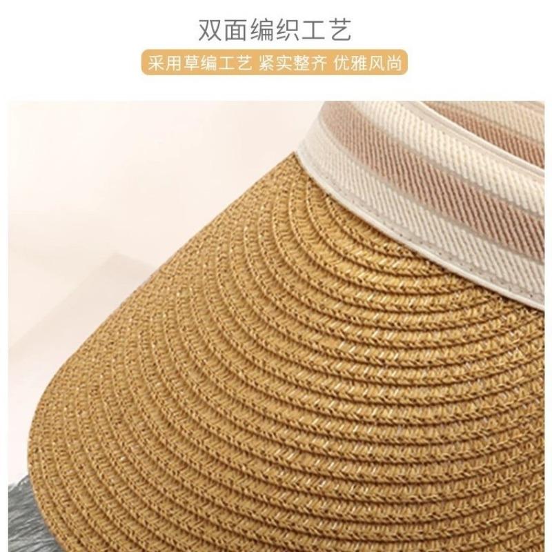 Hua Shaojiang Shuying Empty Top Hat Women's Summer Hat Traveling Seaside Sunscreen Shade Straw Hat Ropless Sun Hat