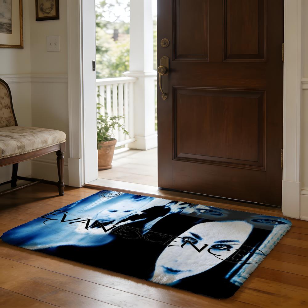 Floor Mat Soft Flannel Rug Non Slip Absorbent Mat for Bathroom Bedroom Home Decor E Evanescence Band A Amy Lee