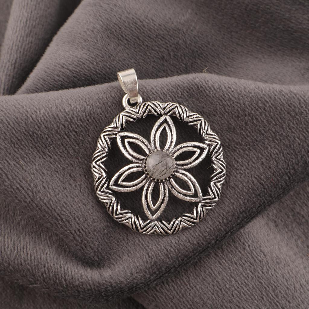 Подвеска из черного рутила, ювелирные изделия из цельного серебра 925 пробы с драгоценными камнями, подвеска ручной работы, на День благодарения