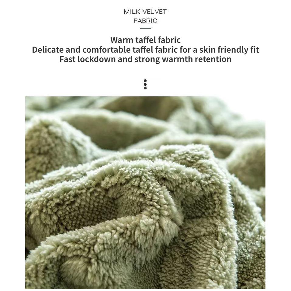 3PCS Coral Fleece Bed Sheet Milk Fleece Bed Sheet Winter Plus Fleece Flannel Winter Protective Cover Bed Sheet Pillowcase