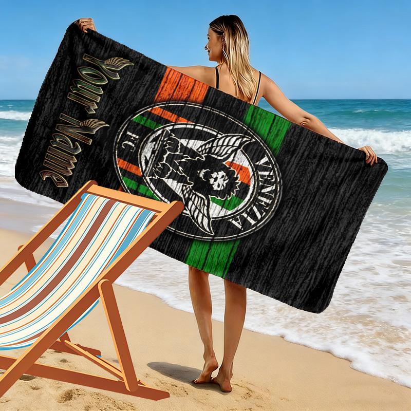 Name Custom Venezia FC Print Beach Towel, Large Soft Quick Dry Towel for Beach Camping Swimming