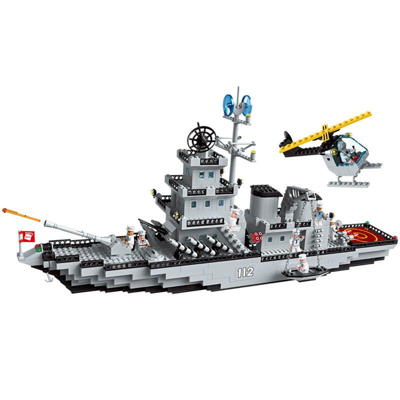 Собранные строительные блоки 112 Cruiser Aircraft Carrier Boy Военная сборная модель игрушка Подарки
