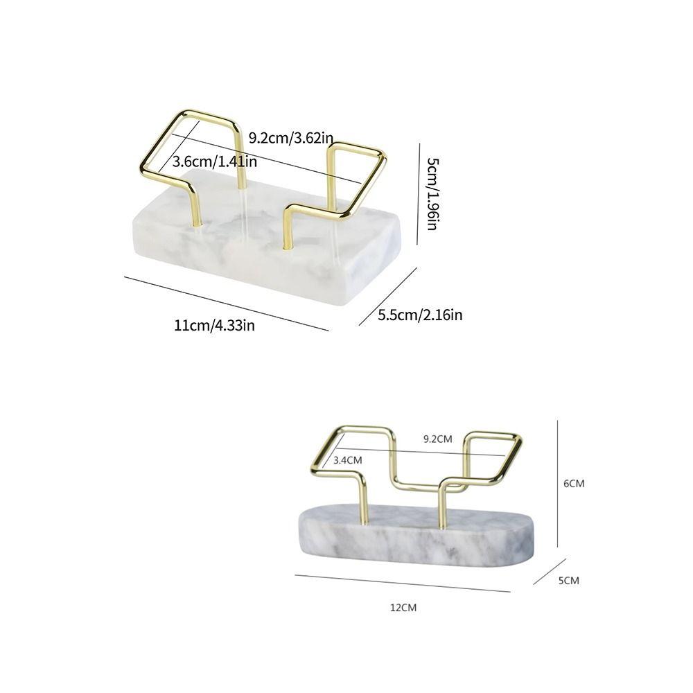 Metal Frame Metal Business Card Holder Marble Material Business Card Storage Holder Meeting Gifts