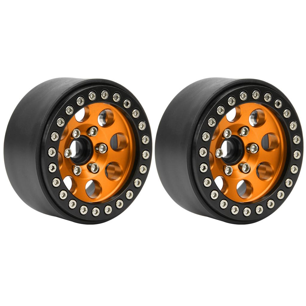 2 шт. 1,9 дюйма RC Автомобиль Бесклеевой Сплав Алюминия Ступица Колеса 8 Круглых Отверстий Аксессуар(черное золото )
