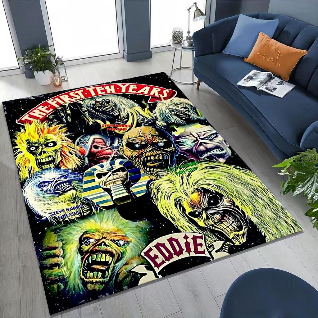 3D I-Iron-Maidens Music Band Art Carpet Rug for Bedroom Living Room Sofa Home Doormat Decor,Large Kids Non-slip Floor Mat