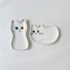 1PC Cat Ceramics Dish Kitchen Spoon Holder Home Cat Sauces Dishes Restauarant Seasoning Plate Japanese Cute