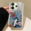 Роскошные чехлы для телефонов с черной кошкой и цветами Чехол для телефона Xiaomi Redmi 14C 13C 14T A5 A4 A3 Note 14 13 Pro Оболочка Силиконовая задняя крышка