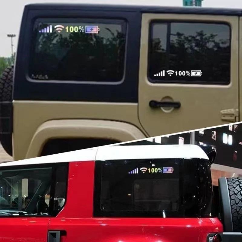 1pc Signal WiFi Power Reflective Car Windshield Stickers Auto Window Vinyl Decals Funny 100% Battery 5G Logo Pegatinas De Coche