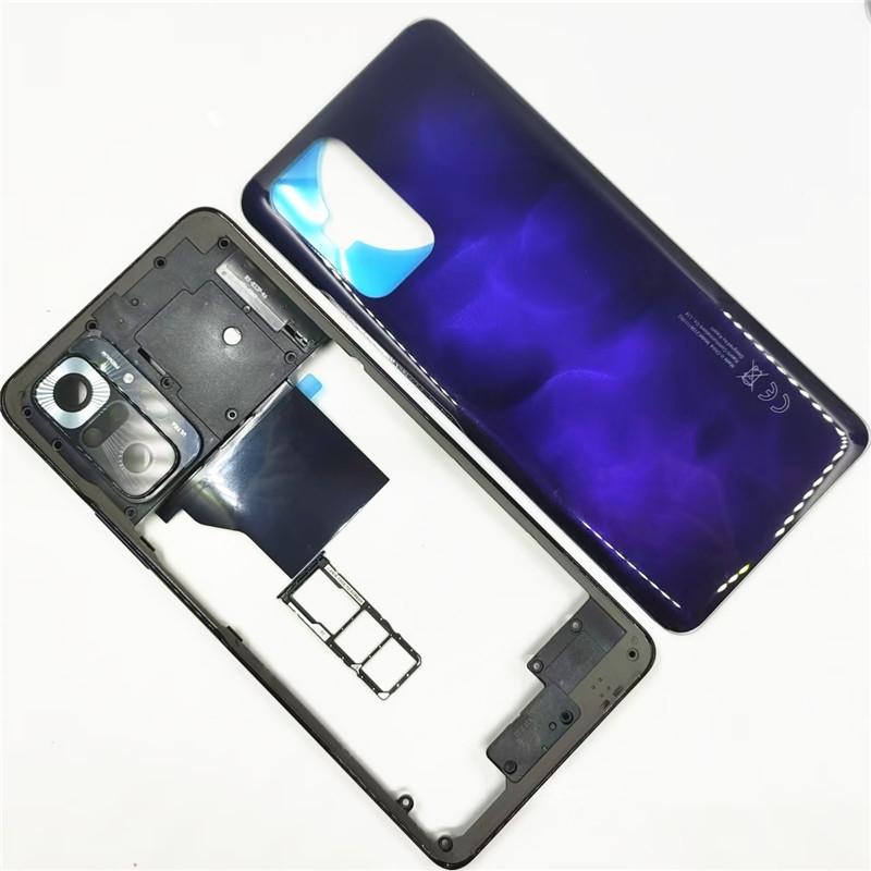 Полный корпус для Xiaomi Redmi Note 10 Pro 4G M2101K6G Средняя рамка + Задняя крышка аккумулятора + Лоток для SIM-карты Задняя крышка