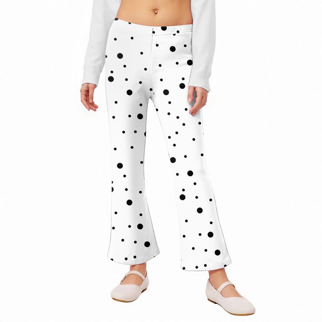 Girls' Flared Leggings - Printed Bell Bottom Pants