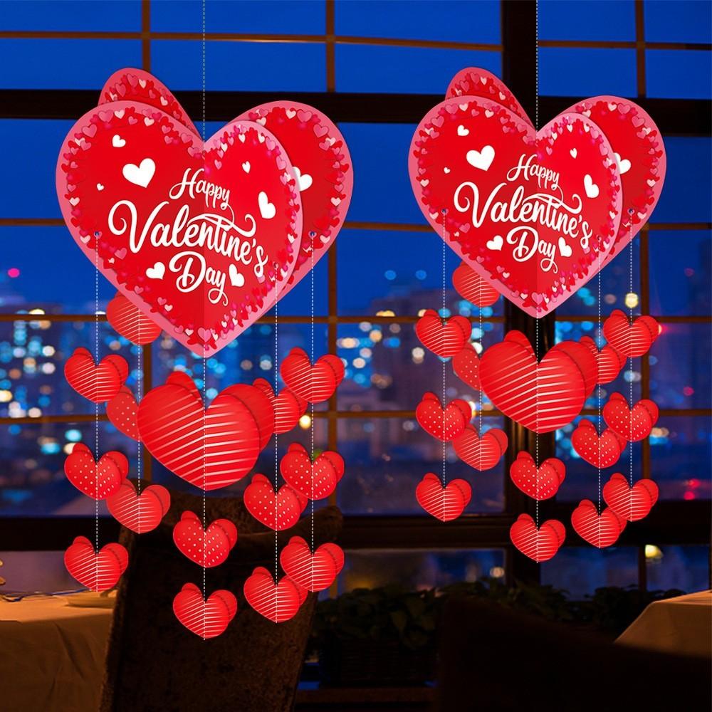 Valentine's Day Party Decoration Love Pendant Proposal Wedding Creative Heart Pendant Venue Decoration