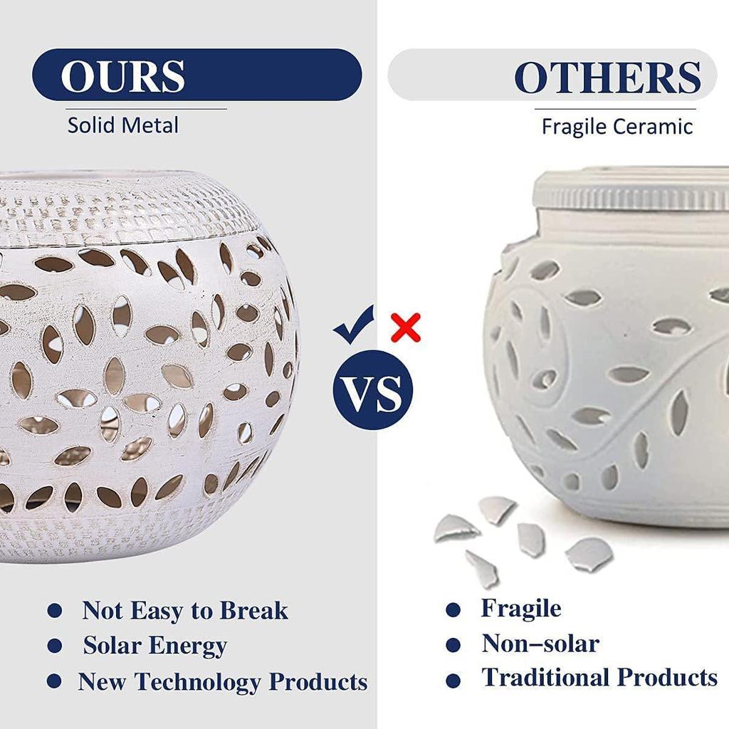 Солнечная кованая железная садовая пепельница-украшение: Полая подсветка для внутреннего/наружного балкона и ландшафтного декора виллы.