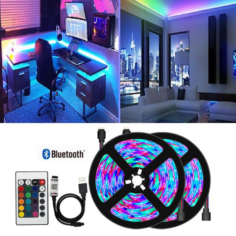 Набор многоцветной светодиодной ленты с Bluetooth 5050 RGB пульт дистанционного управления для подсветки телевизора