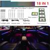 Универсальный светодиодный светильник Symphony Car Ambient Light 64 RGB Color Car Interior Acrylic Light Guide Decoration Atmosphere Light 18/10/6 в 1