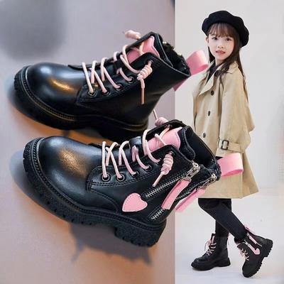 Детские теплые бархатные пинетки, новые модные кожаные сапоги для девочек