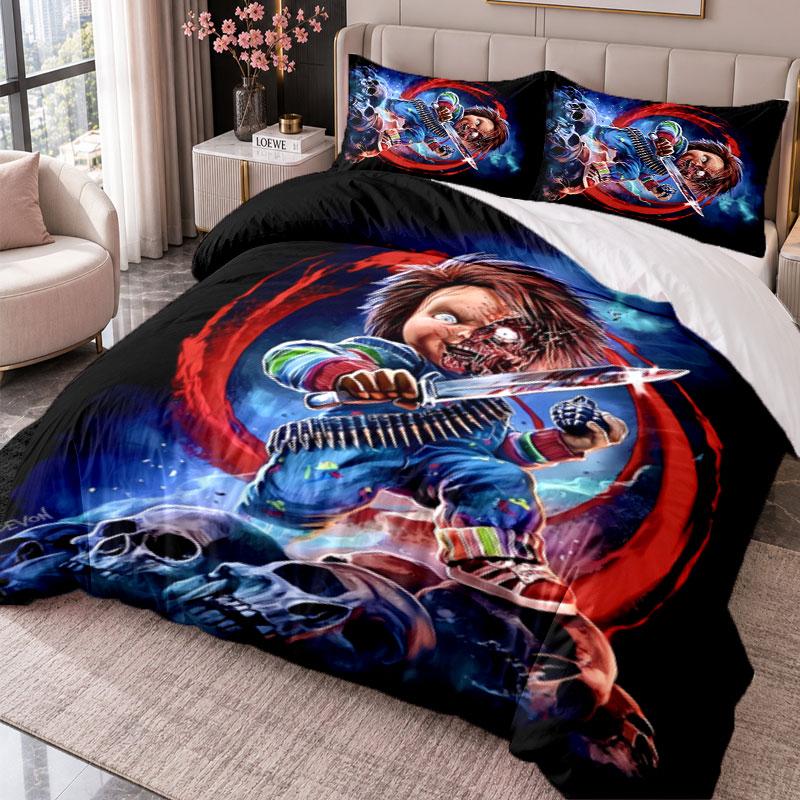 Chucky 3Pcs Bedding Set Duvet Cover With Two Pillowcases For Bedroom Home Decoration