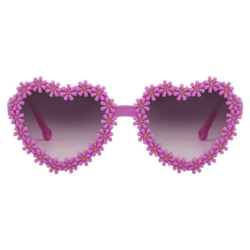 Cute Heart Flower Sunglasses for Kids Girls Boys, New Fashion Love Frame Sun Glasses UV400 Protection Shades Gift for Children
