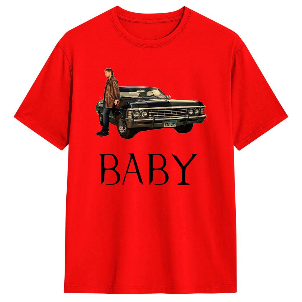 Deans Baby Impala Supernatural T Shirt Summer Cotton TShirts For Mens Hipster Pattern Tshirt Short Sleeves Street Style Tops
