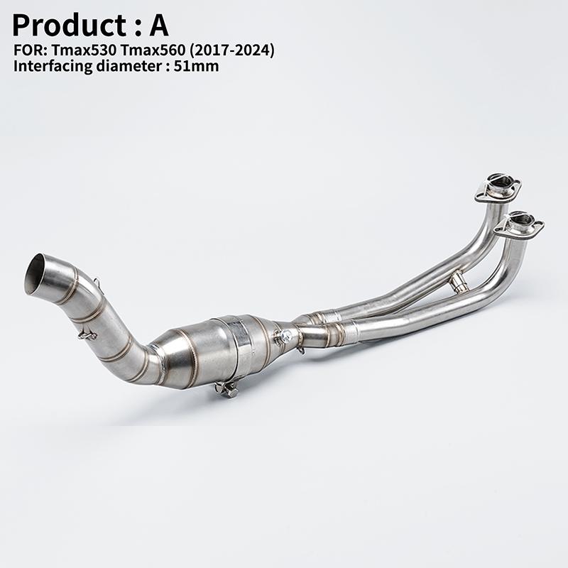 For Yamaha TMAX 530 560 TMAX530 Tmax560 17-23 Motorcycle Exhaust System Modify Stainless Titanium Alloy Slip on Front Pipe 51mm
