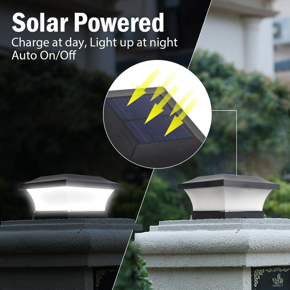Solar Powered Fence Light IP65 Outdoor White Warm Security Lamp for Garden Decoration Gate Fence Wall Courtyard Cottage Lamp