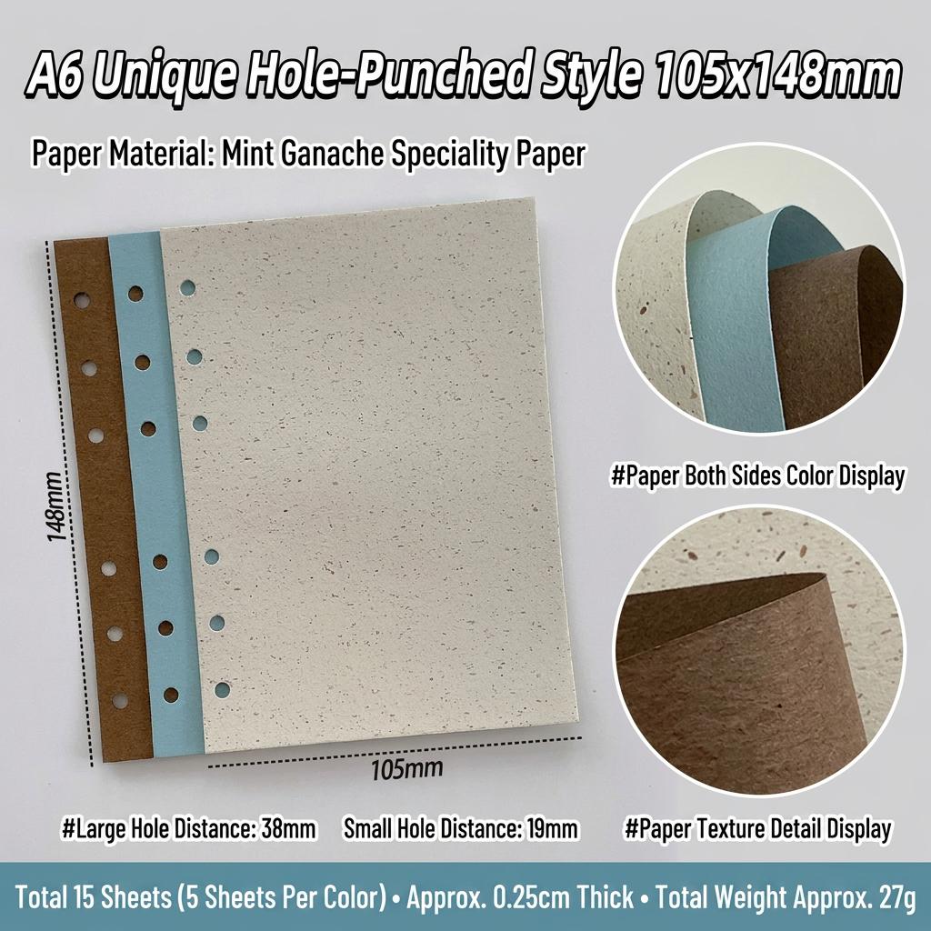 Handmade Journal Paper Thick Scrapbooking Refill Sheets Loose Leaf Planner Refill Fiber Texture Double Sided Paper For Daily