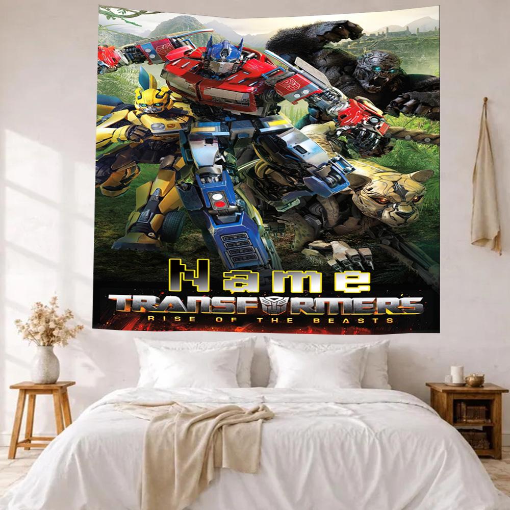 Transformers Fans Custom Your Name Wall Decor Tapestry Art For Pet Memorial Birthdaywedding Party Backdrop Family Gift