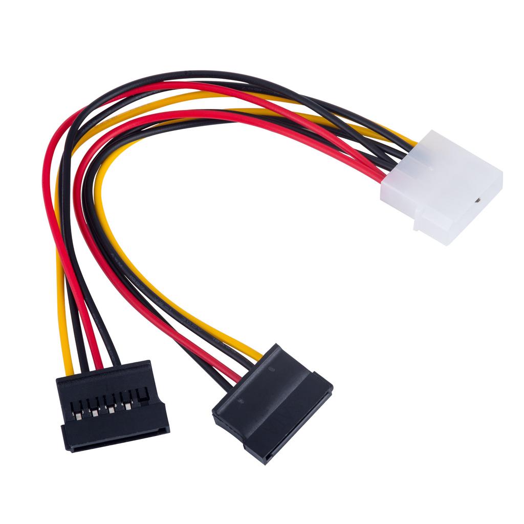 Kabel Molex - 2x SATA Akyga AK-CA-16 Przewód zasilający dysk HDD SSD napęd 15cm
