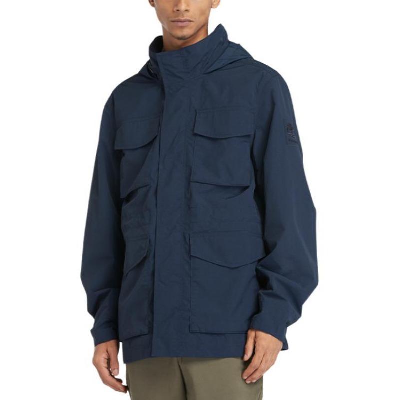 Timberland Мужская куртка с капюшоном Solid Logo Casual Waterproof с капюшоном Deep-Sapphire-Blue A427F-433