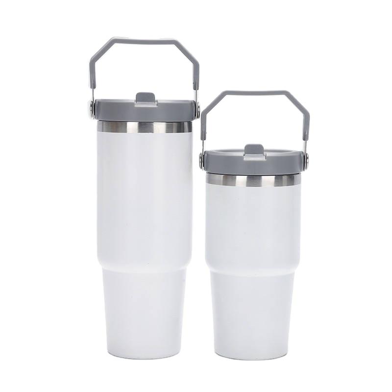 New American Style 600ml/900ml Stainless Steel Double-Layer Insulated Coffee Cup Vacuum Flask for Hot Cold Beverages Car Travel