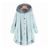 Women's Fashion Stitching Loose Hoodies Long Sleeve Plush Coat