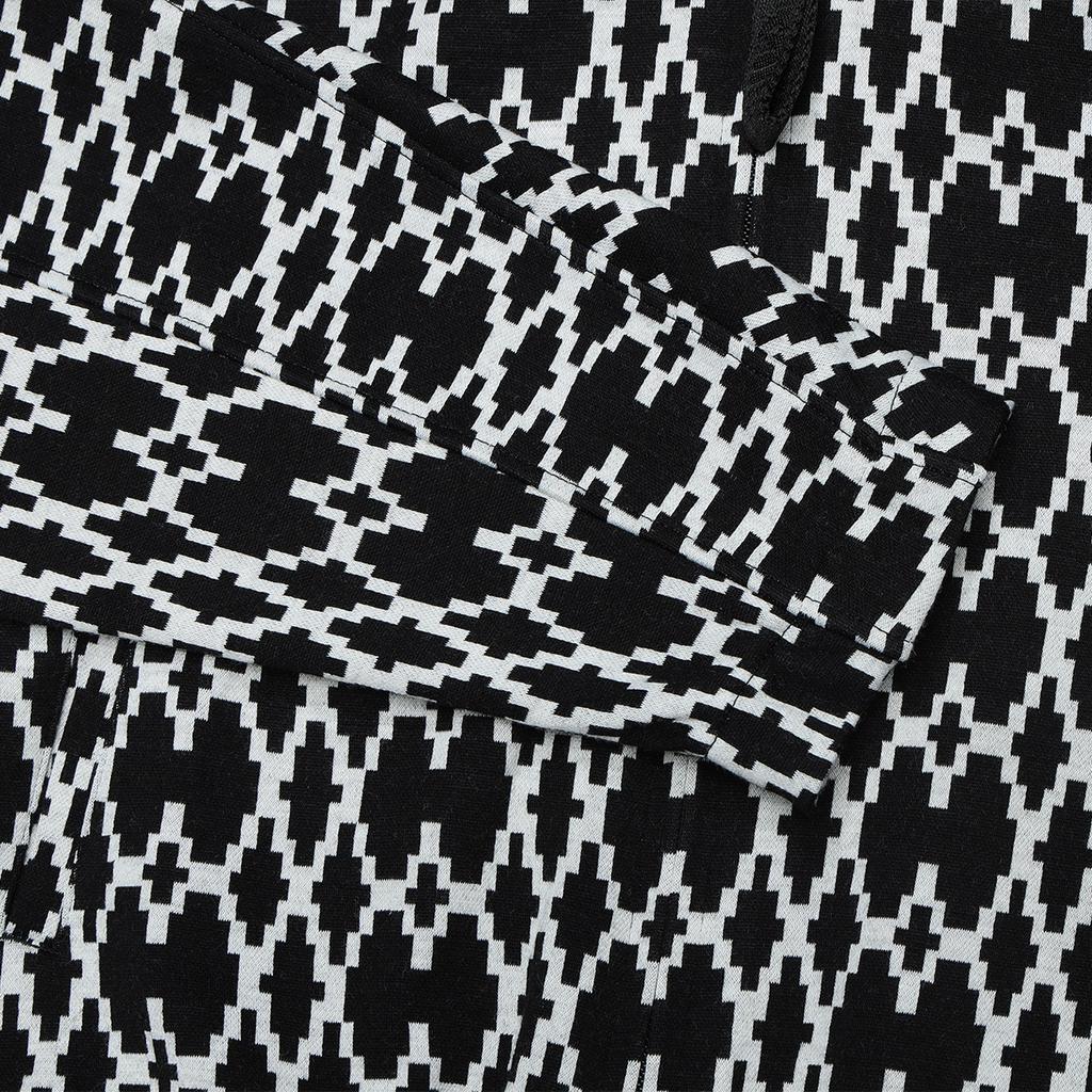 Fila Fleece Printed Polo Casual Loose Knit Jacket Women Jackets Black F11W344505F-BK