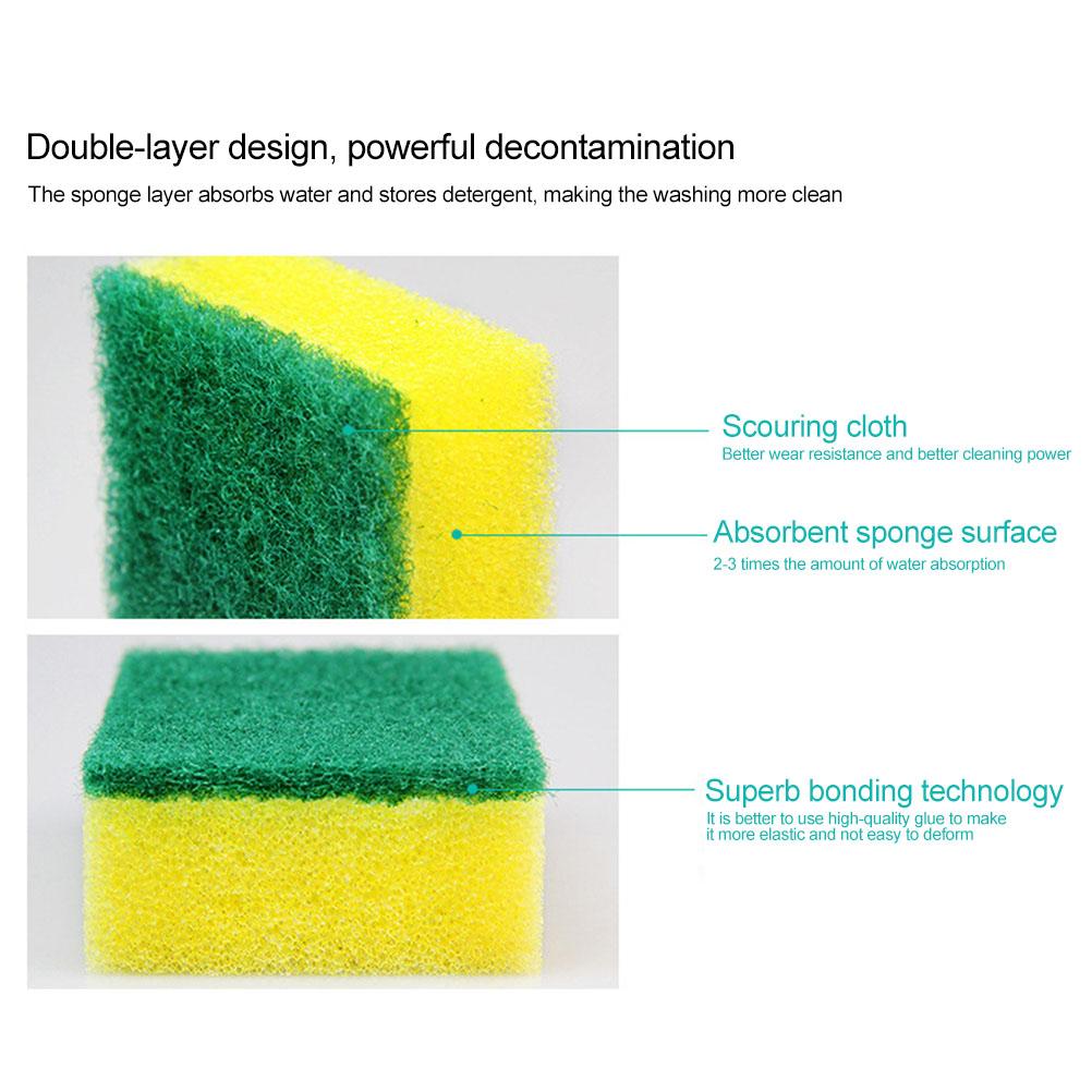 10Pcs Non Scratch Scrub Sponge Super Absorbent Multi Use Cleaning Sponges for Kitchen Dishes