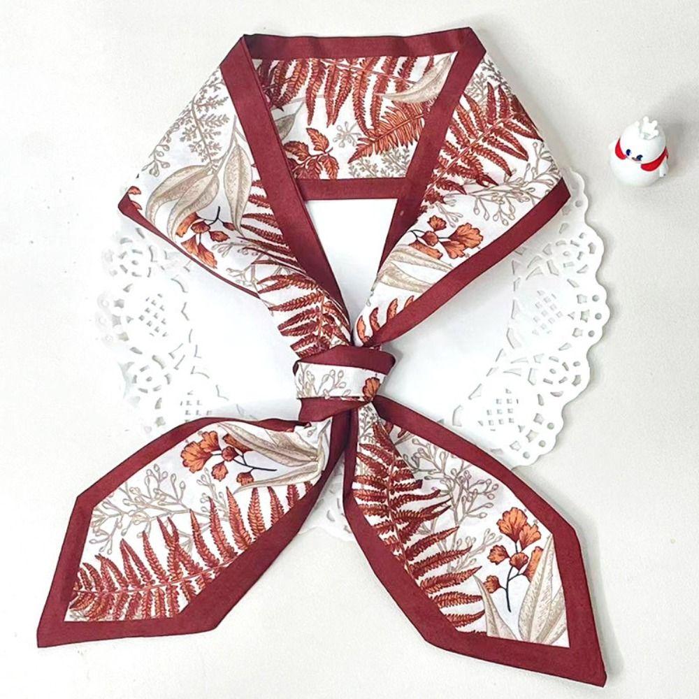 Dacron Mid-Autumn Festival Gift Box Scarf Neckerchief Floral Skinny Scarf Gift Packed