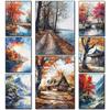 Китайский Пейзаж Четыре Времени Года Алмазная Живопись Украшение Парусник Сделай Сам Полная Мозаика из Страз Набор для Вышивания Крестом Подарок