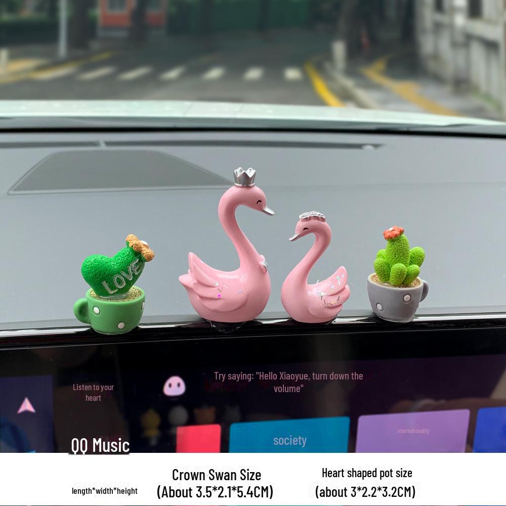 Мультяшные кактусы и животные украшения для автомобильных зеркал и приборной панели