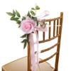 Outdoor Wedding Decoration Rose Chair Back Flower Wedding Car Mirror Flower Wedding Corridor Hotel Chair Back Flower