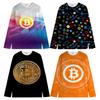 Bitcoin Full-Color Graphic Kids Crewneck Sweatshirt – Crypto-Themed Unisex Casual Wear, Soft Cotton Comfort for Boys & Girls