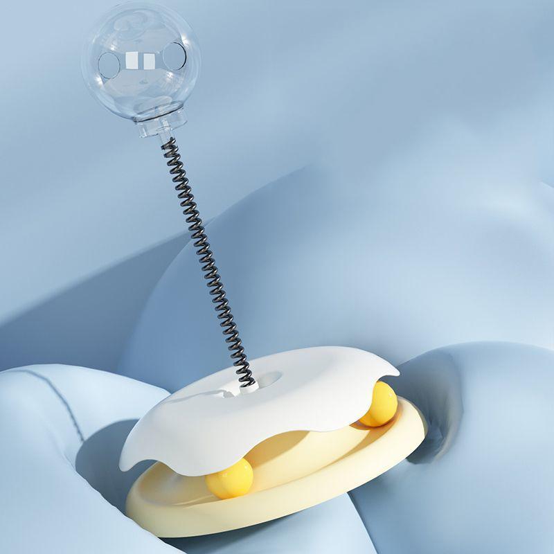 New Cat Feeder Toy for Indoor Cat Slow Feeders Spring Toy Funny Track Ball Roller Turntable Exercise and Playing