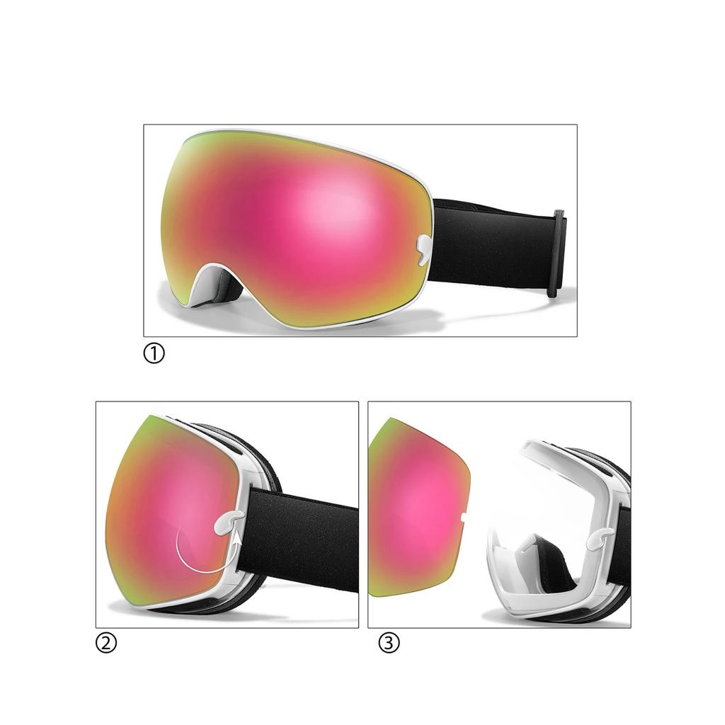 Классические горнолыжные очки, двухслойные, противотуманные, большие горнолыжные очки, UV400, маска для сноуборда, для мужчин и женщин, для зимних видов спорта, очки для сноуборда