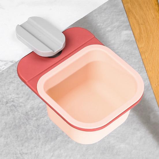 Rotatable Table Waste Bin Stackable ABS Household Desktop Garbage Basket for Bedroom