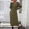 IHUASU Осенне-зимнее трикотажное платье на пуговицах Fashion Temperament Commuter Женский свитер